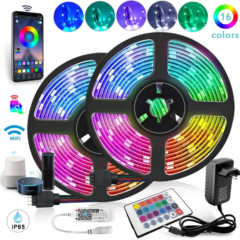 LED Strips Light Bluetooth RGB 5050/2835 12V Flexible Tape Diode WiFI Controller Decorative Backlight TV Computer Bedroom
LED Strips Light Bluetooth RGB 5050/2835 12V Flexible Tape Diode WiFI Controller Decorative Backlight TV Computer Bedroom