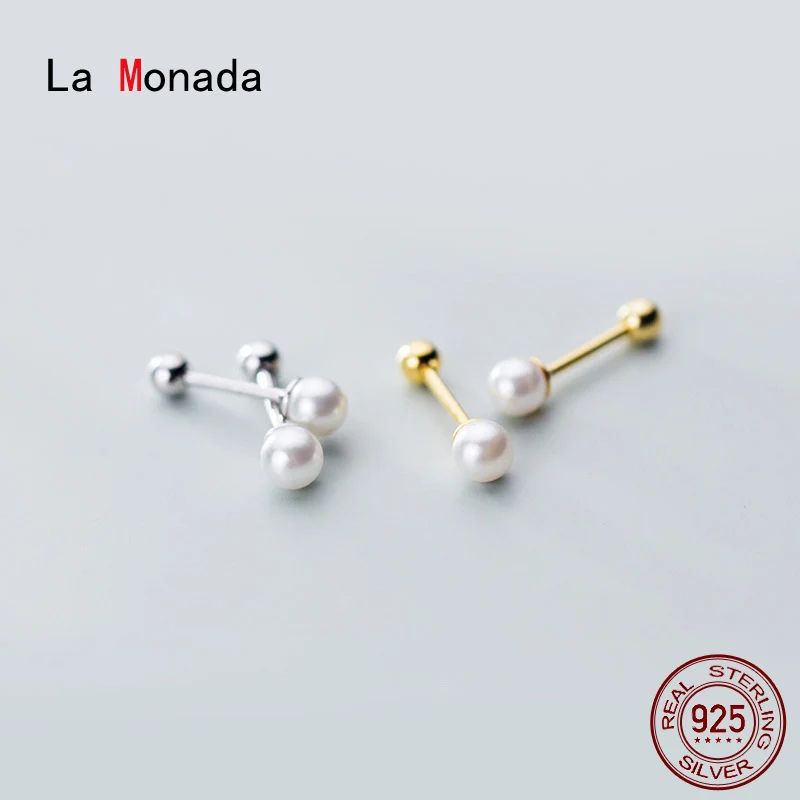 Женские серьги-гвоздики с искусственным жемчугом La Monada, серьги-гвоздики из стерлингового серебра 925 пробы
Женские серьги-гвоздики с искусственным жемчугом La Monada, серьги-гвоздики из стерлингового серебра 925 пробы