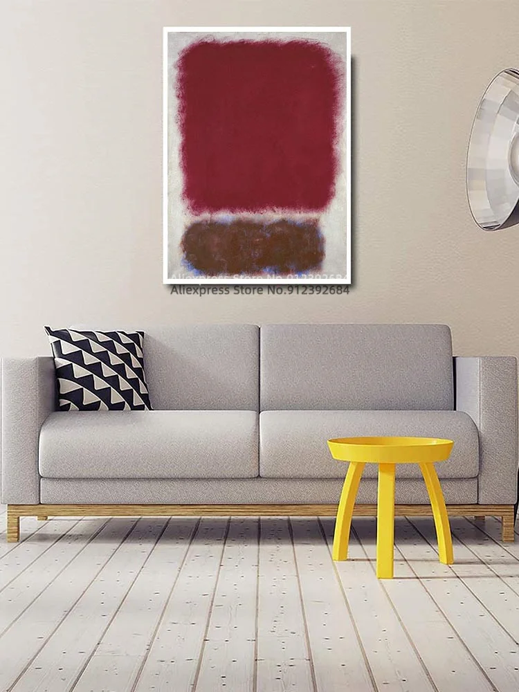 Картина на холсте Mark Rothko Giclee Репродукция домашнего декора плакат печать (красный)