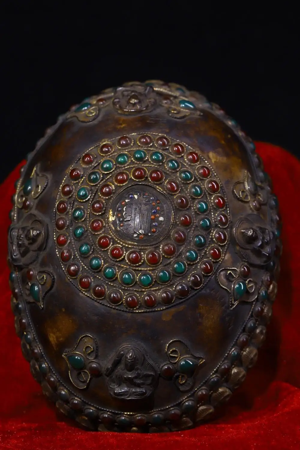 Home Decor 6" Antique Rare Tibet Buddhism Temple Old Bronze gem silver skull head Statue tantrick Kapala Bowl Cup Gabala Bowl
Home Decor 6" Antique Rare Tibet Buddhism Temple Old Bronze gem silver skull head Statue tantrick Kapala Bowl Cup Gabala Bowl