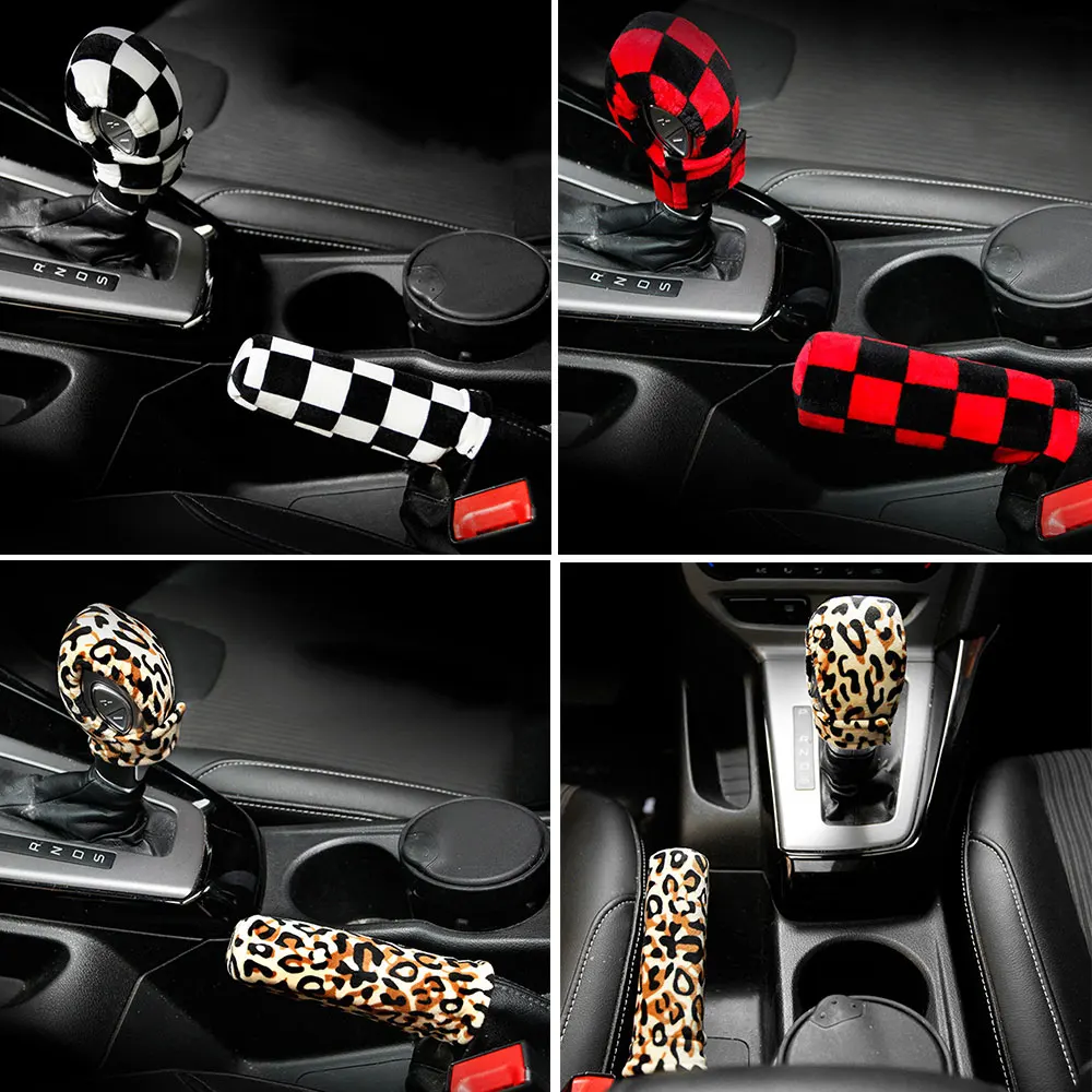 Hand Brake Cover Gear Shift Cover Warm Case Car Protector Fleece Leopard Print Checkered Stylish Shift Knob Sleeve
Hand Brake Cover Gear Shift Cover Warm Case Car Protector Fleece Leopard Print Checkered Stylish Shift Knob Sleeve