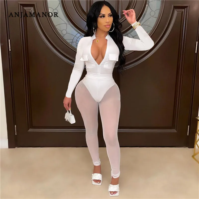 ANJAMANOR Bodycon 2 Piece Set Long Sleeve Bodysuit Top and Sheer Mesh Leggings Sexy Winter Outfits for Women Clubwear D89-DZ30
ANJAMANOR Bodycon 2 Piece Set Long Sleeve Bodysuit Top and Sheer Mesh Leggings Sexy Winter Outfits for Women Clubwear D89-DZ30