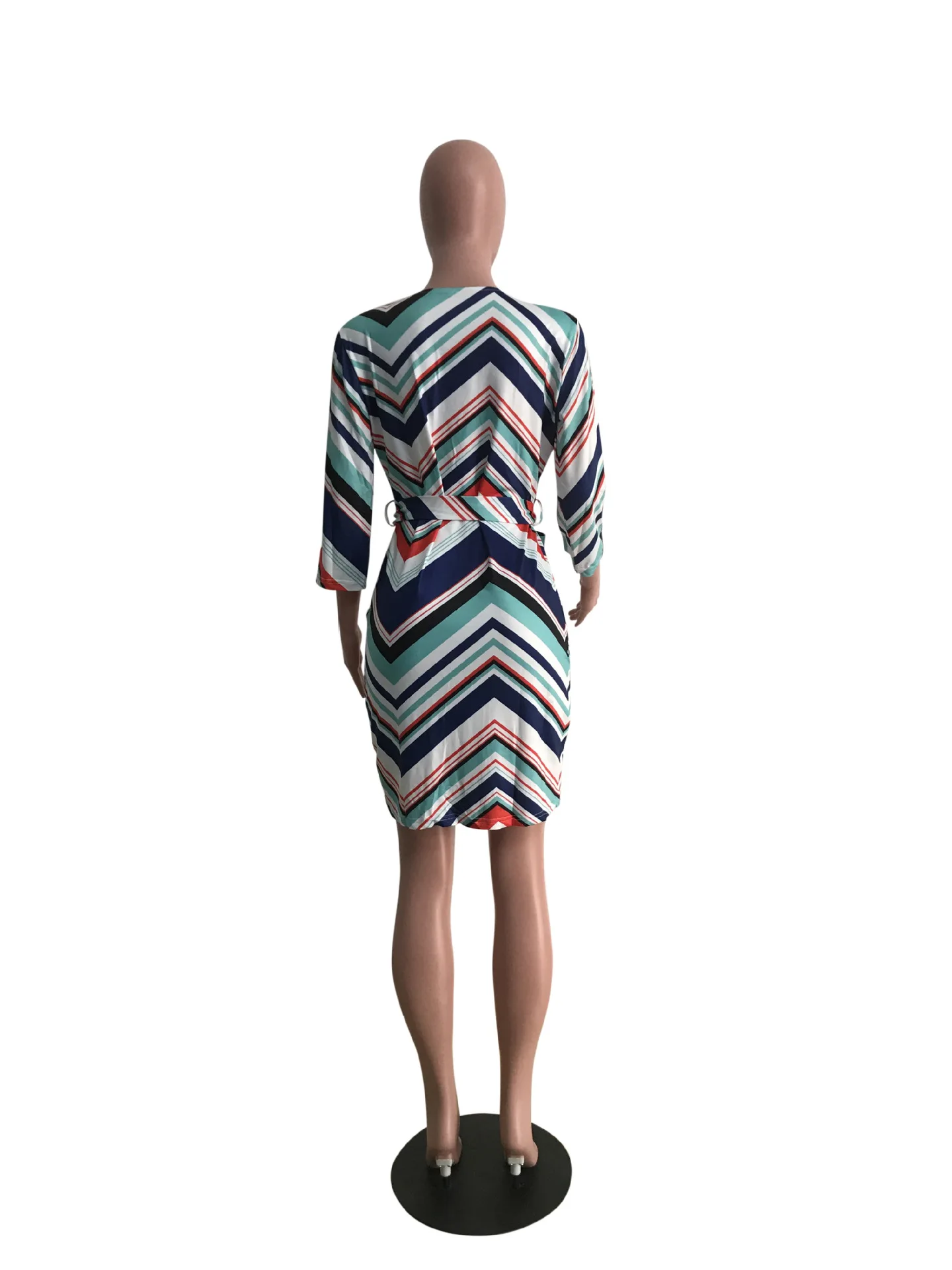 Fashion Women's Wrap Dress Half Sleeve Deep V Neck Lace Up 2021 New Arrival Striped Printing Street Style Sexy Office Lady Dress
Fashion Women's Wrap Dress Half Sleeve Deep V Neck Lace Up 2021 New Arrival Striped Printing Street Style Sexy Office Lady Dress