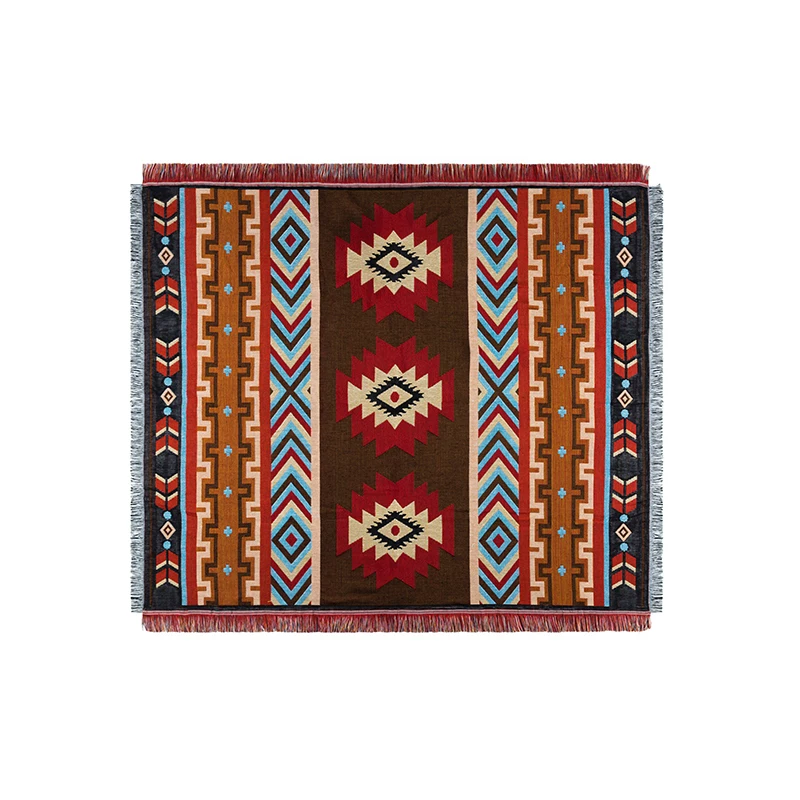 Nordic wind sand hair blanket Bohemian Indian national style living room decoration blanket knitting thread blanket leisure 
Nordic wind sand hair blanket Bohemian Indian national style living room decoration blanket knitting thread blanket leisure