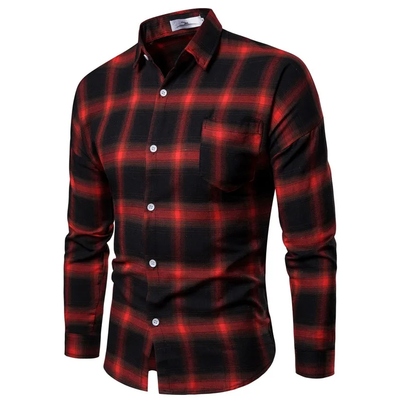 Men's summer new style men's long-sleeved shirt casual fashion loose cardigan plaid shirt
Men's summer new style men's long-sleeved shirt casual fashion loose cardigan plaid shirt