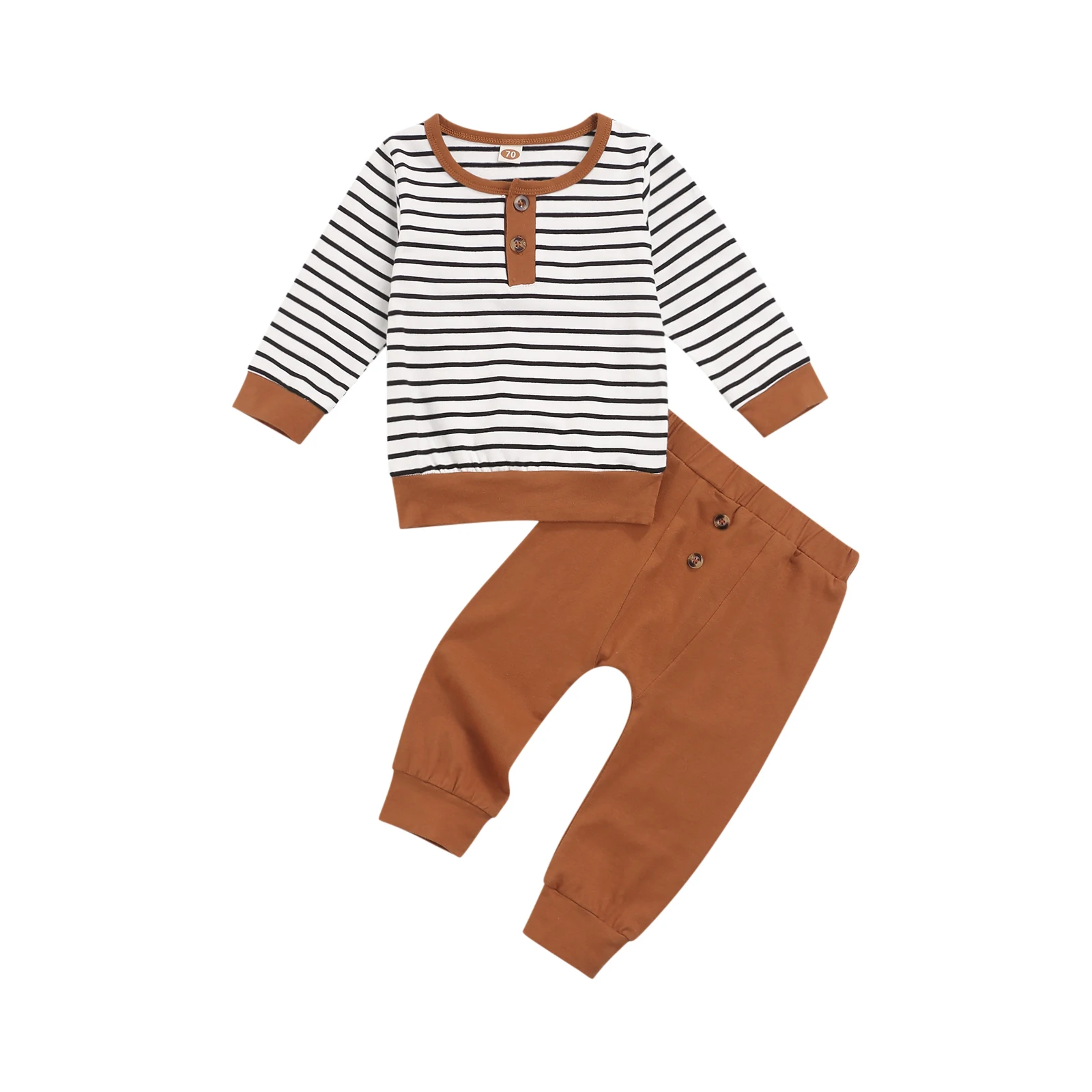 Newborn Baby Girls Boys Casual Clothes Sets Toddler Striped Long Sleeve Round Neck Sweatshirt + Solid Color Trousers Outfits
Newborn Baby Girls Boys Casual Clothes Sets Toddler Striped Long Sleeve Round Neck Sweatshirt + Solid Color Trousers Outfits