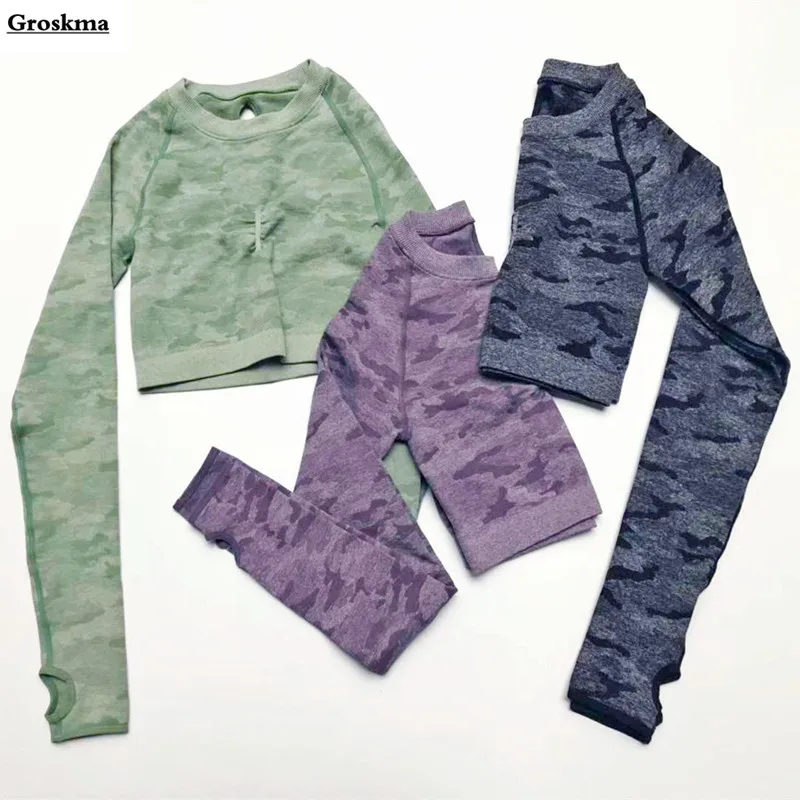 Back hollow out women seamless t shirt long sleeve crop top quick dry yoga top camouflage fitness gym running sportswear shirt
Back hollow out women seamless t shirt long sleeve crop top quick dry yoga top camouflage fitness gym running sportswear shirt