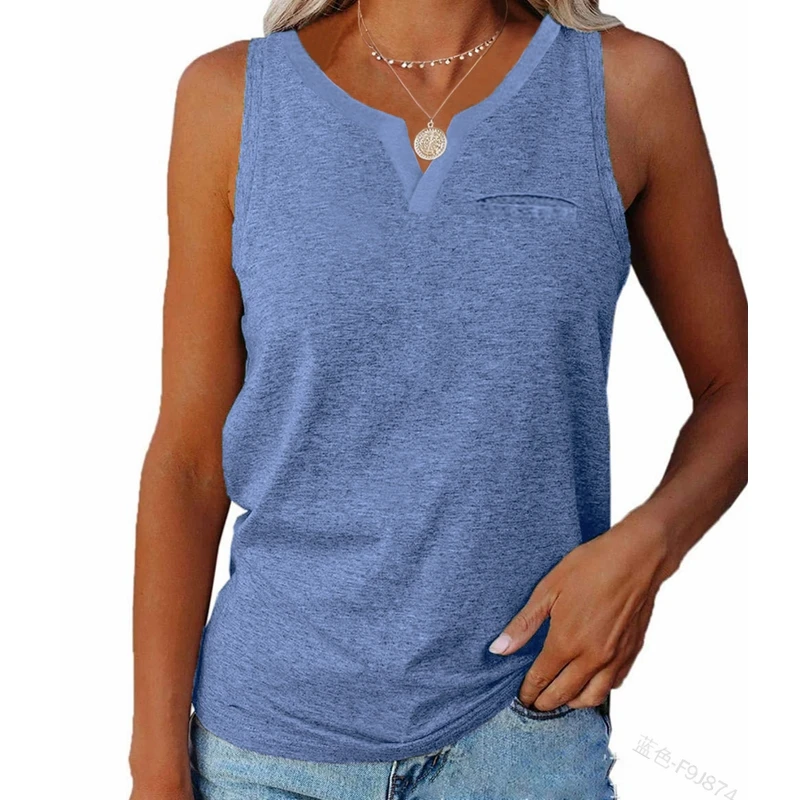WEPBEL Vest Summer Fashion V-neck Pocket Slim Vest Women's Casual Sleeveless Solid Color Pullover Vest Top
WEPBEL Vest Summer Fashion V-neck Pocket Slim Vest Women's Casual Sleeveless Solid Color Pullover Vest Top