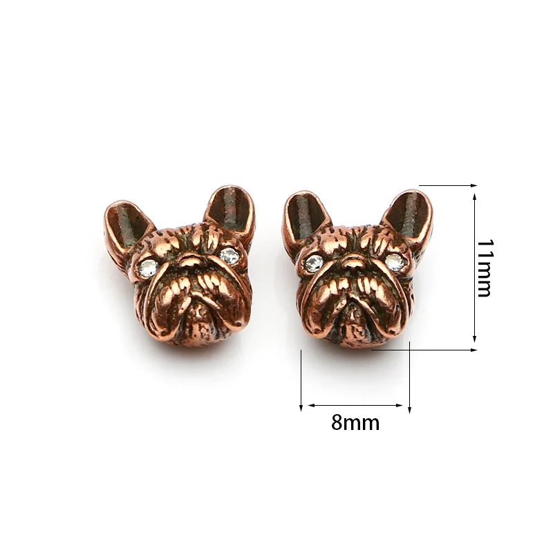 Retro micro-i2pcs/lot nlaid zircon French dog head pendant with beads DIY hand-woven bracelet beaded accessories
Retro micro-i2pcs/lot nlaid zircon French dog head pendant with beads DIY hand-woven bracelet beaded accessories