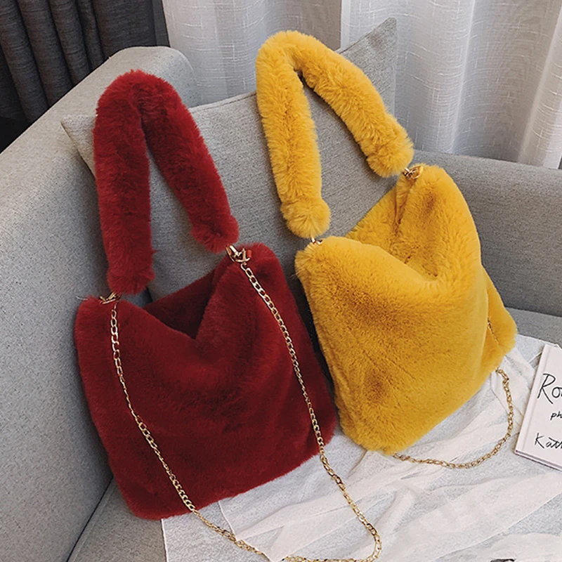 Winter Tote Bag Women's Solid Color Casual Soft Plush Handbag Large Capacity Shopping Chain Shoulder Messenger Bag ZD1935
Winter Tote Bag Women's Solid Color Casual Soft Plush Handbag Large Capacity Shopping Chain Shoulder Messenger Bag ZD1935