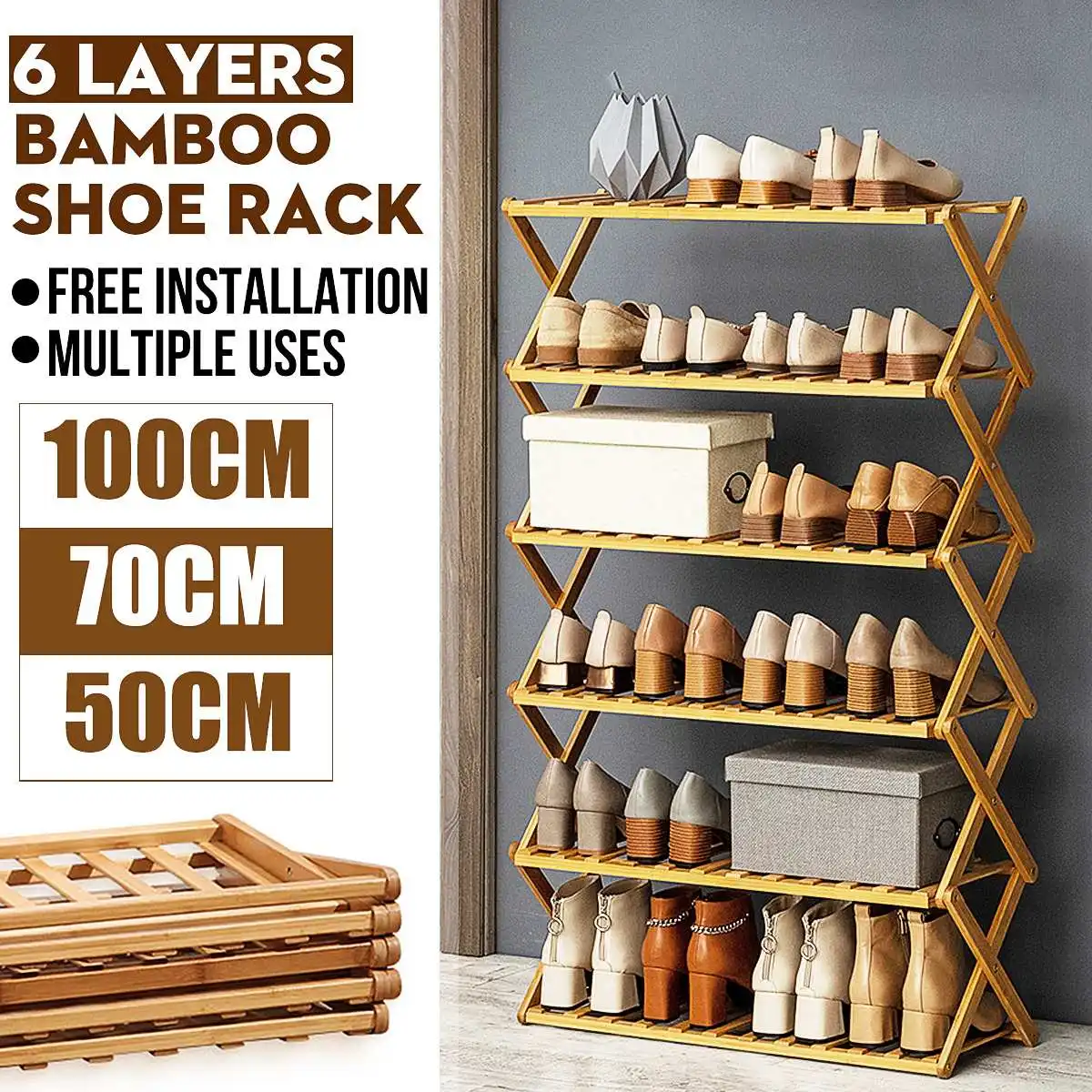 6 Layers Bamboo Shoe Rack Storage Organizer Wooden Household Stand Shelves Shoe Cabinets Shoe Box Storage Garden Furniture
6 Layers Bamboo Shoe Rack Storage Organizer Wooden Household Stand Shelves Shoe Cabinets Shoe Box Storage Garden Furniture