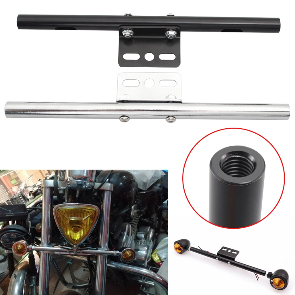 

New Motorcycle Front Rear Turn Signals Fog Light Mount Bar Auxiliary Light Bracket For Harley Honda Suzuki Yamaha Cruiser Custom