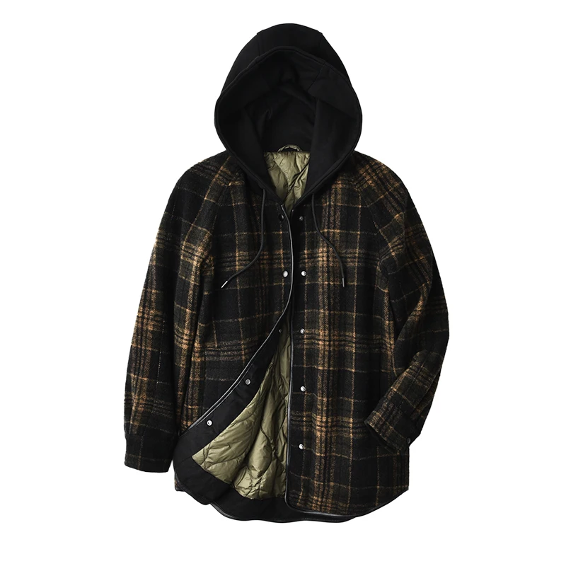 SHUCHAN Plaid Wool Blend Winter Jacket and Coat for Women Thick Wide-waisted 90% White Duck Down Covered Button
SHUCHAN Plaid Wool Blend Winter Jacket and Coat for Women Thick Wide-waisted 90% White Duck Down Covered Button