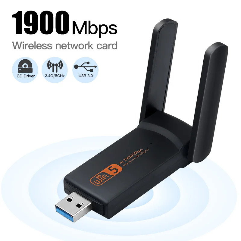 1900Mbps Dual Band 2.4Ghz/5Ghz Wireless USB Network WiFi Card Mini USB WIFI Lan Ethernet Adapter Dongle 802.11ac Receiver For PC
1900Mbps Dual Band 2.4Ghz/5Ghz Wireless USB Network WiFi Card Mini USB WIFI Lan Ethernet Adapter Dongle 802.11ac Receiver For PC