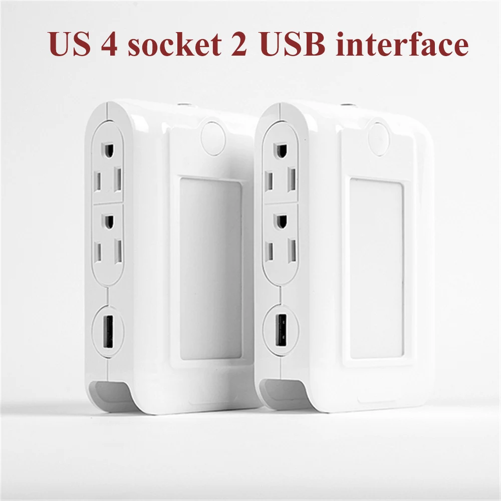 Светодиодный розетка настенная лампа 2USB мобильный телефон Зарядное устройство 4