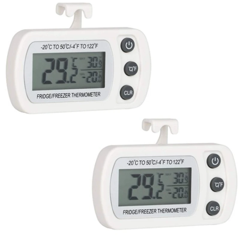 4Pcs Fridge Thermometer Digital Freezer Thermometer Room Thermometer with Hook LCD Display Read Max Min Function
4Pcs Fridge Thermometer Digital Freezer Thermometer Room Thermometer with Hook LCD Display Read Max Min Function