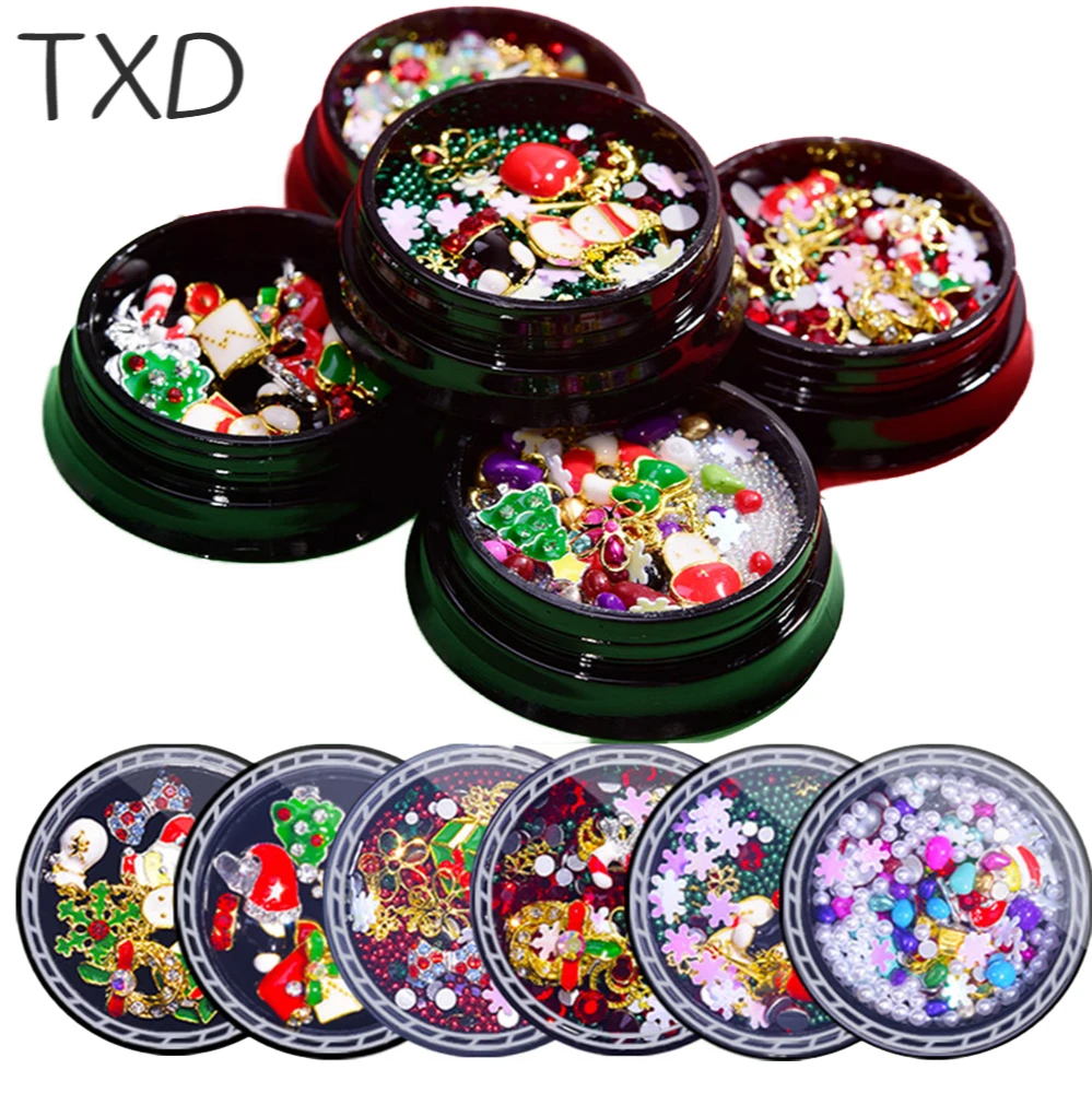 TXD Christmas Nail Art Decoration Snowflake Gift Alloy Rivet Pearl Mixed Nail Art Rhinestones Decorations Christmas Manicure
TXD Christmas Nail Art Decoration Snowflake Gift Alloy Rivet Pearl Mixed Nail Art Rhinestones Decorations Christmas Manicure