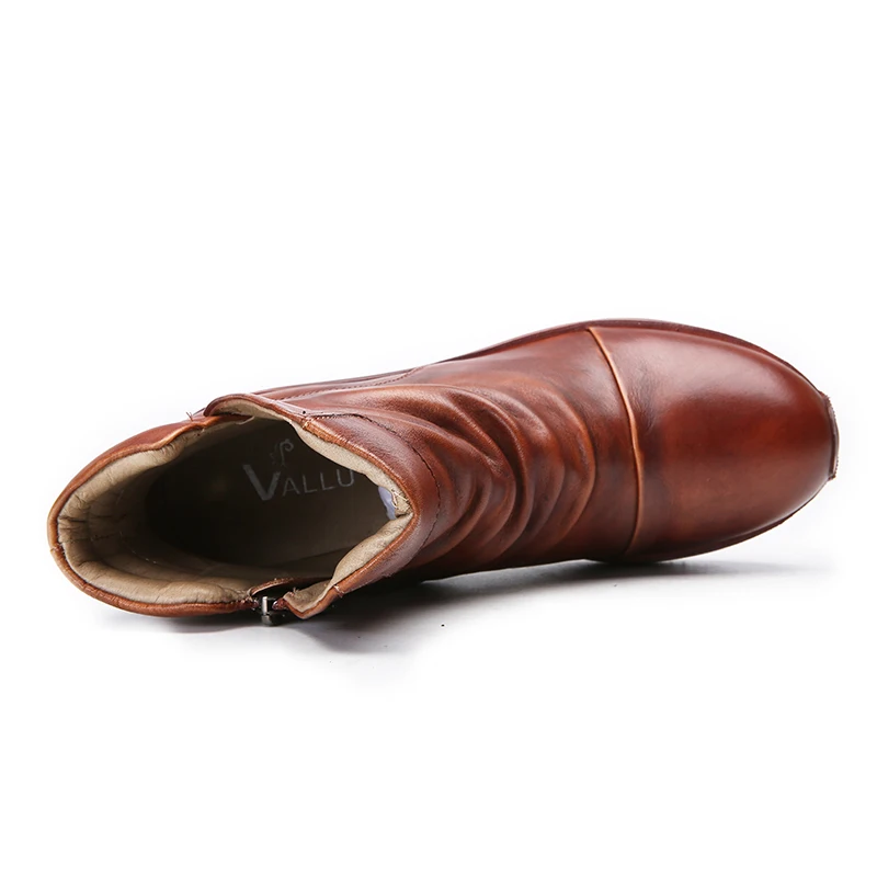 VALLU 2018 Vintage Handmade Women Shoes Platform Flat Boots Round Toes Pleated Genuine Leather Ankle Boots
VALLU 2018 Vintage Handmade Women Shoes Platform Flat Boots Round Toes Pleated Genuine Leather Ankle Boots