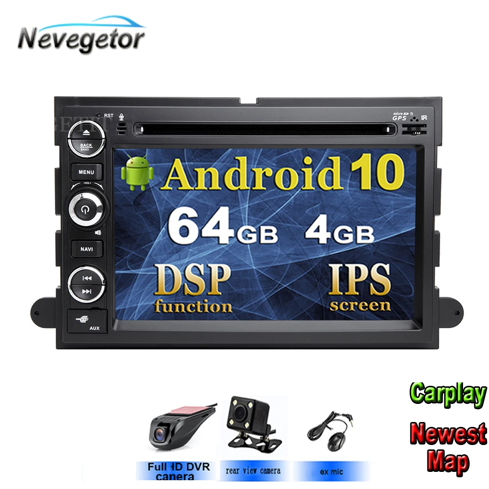 Автомобильный DVD-плеер IPS DSP Android 10 для Ford 500/F150/Explorer/Edge/погрузка/Mustang/fusion/Фристайл