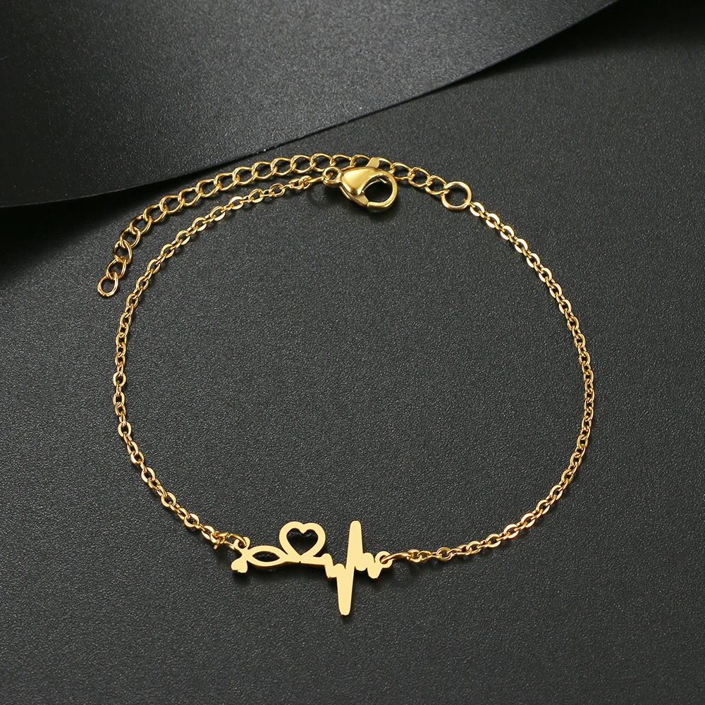 Stainless Steel Bracelets ECG Heartbeat Fashion Chain Charm Bracelet For Women Jewelry Party Wedding Friends Wife Best Gifts NEW
Stainless Steel Bracelets ECG Heartbeat Fashion Chain Charm Bracelet For Women Jewelry Party Wedding Friends Wife Best Gifts NEW