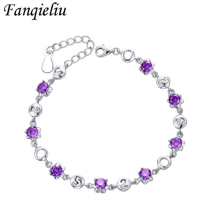 Fanqieliu 520 Number Charms Purple Crystal Bracelet Sterling 925 Silver Bracelets For Women Cute Chain Bangles FQL20356
Fanqieliu 520 Number Charms Purple Crystal Bracelet Sterling 925 Silver Bracelets For Women Cute Chain Bangles FQL20356