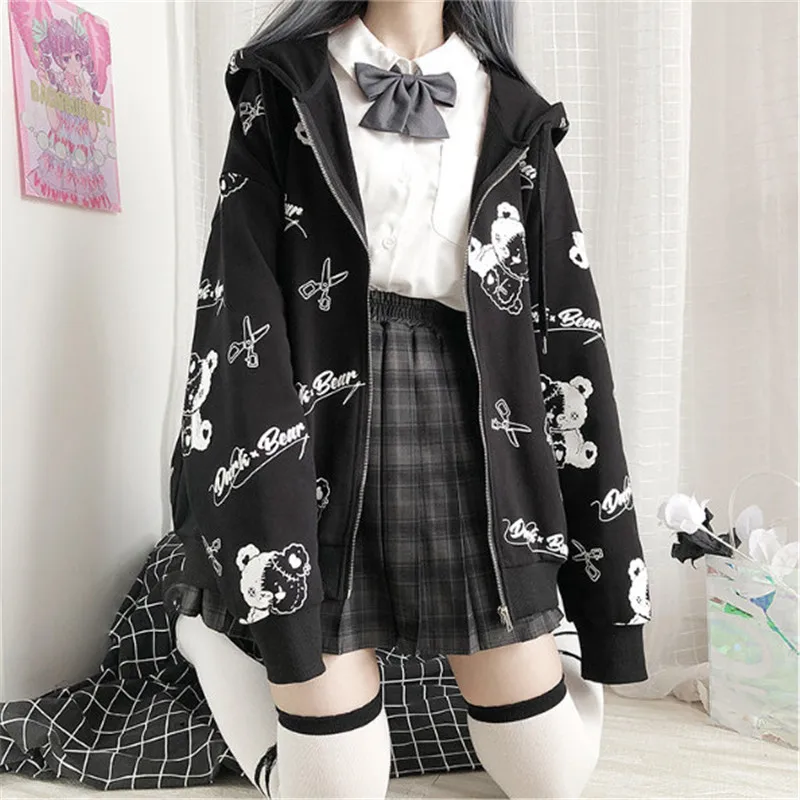 Black Cartoon Bear Hoodie Streetwear Hip Hop Women Gothic Sweatshirts Casual Autumn High Street Hoodies Funny Harajuku Tops Male
Black Cartoon Bear Hoodie Streetwear Hip Hop Women Gothic Sweatshirts Casual Autumn High Street Hoodies Funny Harajuku Tops Male