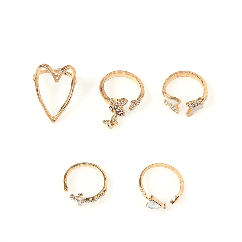 Simple Full Rhinestone Drop Oil Butterfly Ring 5-Piece Set Jewelry Accessories
Simple Full Rhinestone Drop Oil Butterfly Ring 5-Piece Set Jewelry Accessories