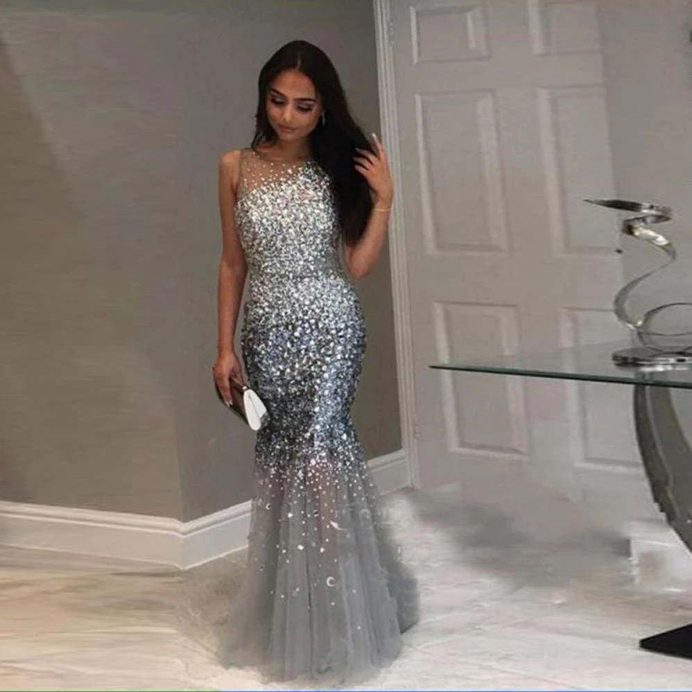 Bling Mermaid Evening Dresses robe de soiree New Arrival Beads Crystals Evening Party Gown Sexy abiye vesido de festa
Bling Mermaid Evening Dresses robe de soiree New Arrival Beads Crystals Evening Party Gown Sexy abiye vesido de festa