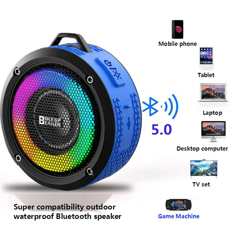 Ip67 Waterproof Bluetooth RGB Color Speaker Light Outdoor Sports Wireless Cross-country Mountain Audio with LED Light Riding
Ip67 Waterproof Bluetooth RGB Color Speaker Light Outdoor Sports Wireless Cross-country Mountain Audio with LED Light Riding