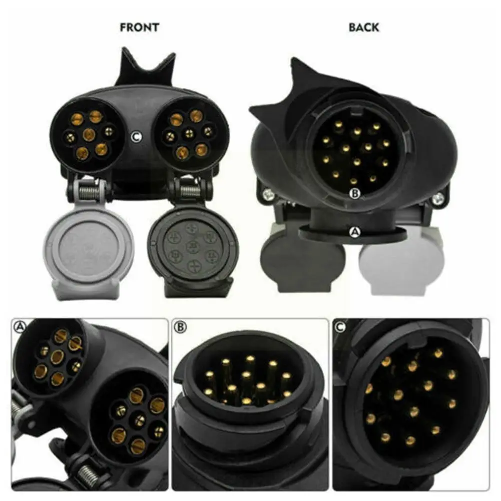 Водонепроницаемый переходник с 13 Pin на 7 Pin на 12 В для автомобиля, прицепа, грузовика
Водонепроницаемый переходник с 13 Pin на 7 Pin на 12 В для автомобиля, прицепа, грузовика