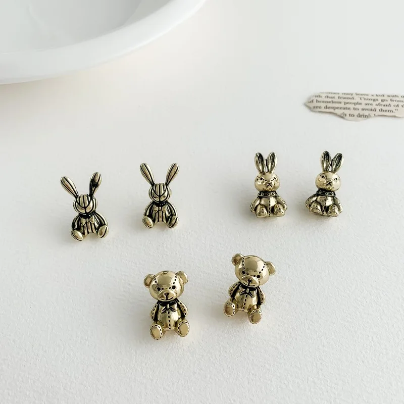 LOVOACC 3 Designs Cute Cartoon Bear Rabbit Earrings for Women Retro Gold Color Metallic Animal Statement Dangle Earrings Jewelry
LOVOACC 3 Designs Cute Cartoon Bear Rabbit Earrings for Women Retro Gold Color Metallic Animal Statement Dangle Earrings Jewelry