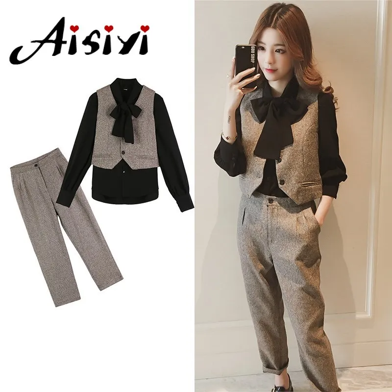 2019 3 Pieces Set Women Pullover Long Sleeve Blouses Shirts Sleeveless vest Tops and Wide Leg Pants Suit Women's Sets 2019
2019 3 Pieces Set Women Pullover Long Sleeve Blouses Shirts Sleeveless vest Tops and Wide Leg Pants Suit Women's Sets 2019