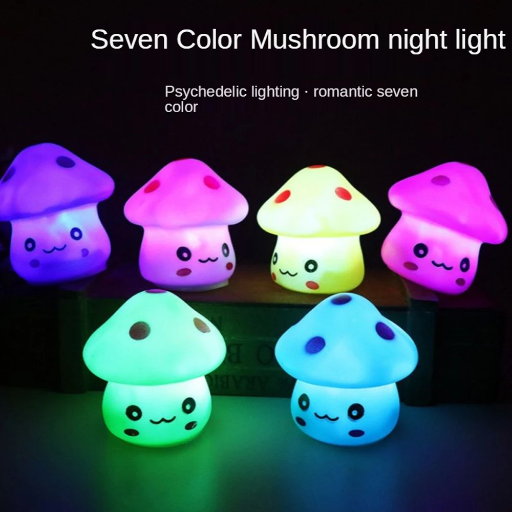 1PC 7 Colors Light Cute Changing LED Mushroom Lamp Party Mini Soft Baby Child Sleeping Nightlight Novelty Luminous Hot Toy Gift
1PC 7 Colors Light Cute Changing LED Mushroom Lamp Party Mini Soft Baby Child Sleeping Nightlight Novelty Luminous Hot Toy Gift