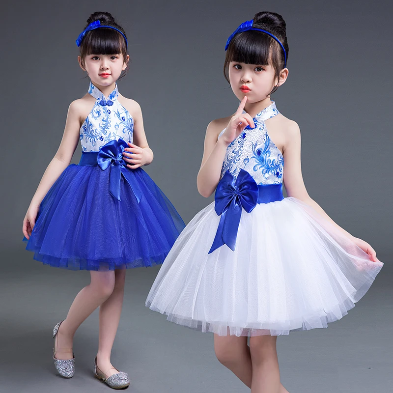 Jazz girl latin dance blue and white dance porcelain children's performance costumes fluffy skirt girls showgirls dance dress
Jazz girl latin dance blue and white dance porcelain children's performance costumes fluffy skirt girls showgirls dance dress