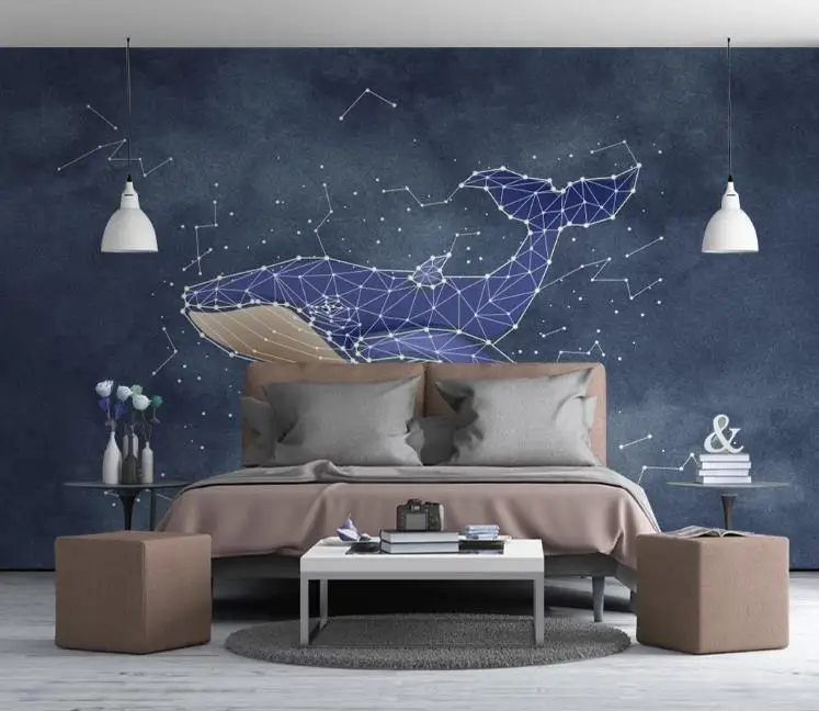 Custom Wallpaper simple fashion hand painted watercolor shark constellation background wall decoration painting murals 3d
Custom Wallpaper simple fashion hand painted watercolor shark constellation background wall decoration painting murals 3d