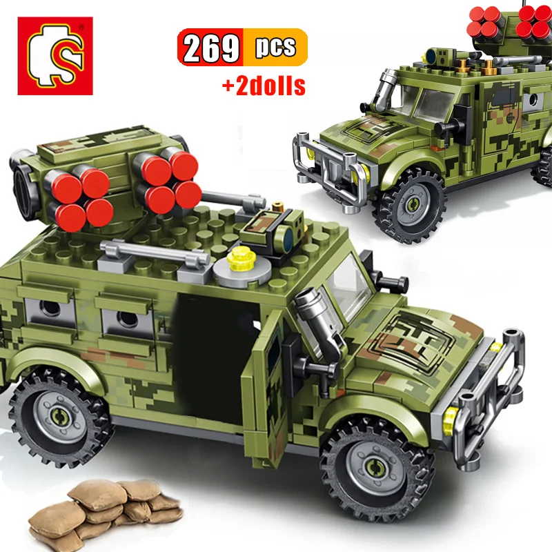 SEMBO 269 штук военный Тигр нападение строительные блоки для автомобилей армии WW2