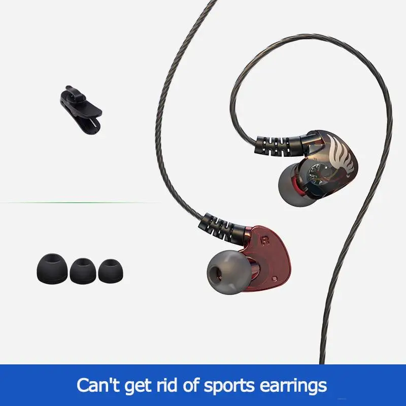 

POLVCDG D4 Wired Headphone Sport Ear-hook Noise Reduction Ergonomic Design Line Control Earphone