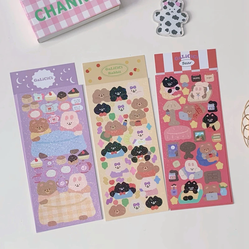 1Pc Korea Ins Cute Bear Rabbit Laser Flash Sticker Waterproof Diy Star Chaser Card Hand Account Mobile Phone Aesthetic Sticker
1Pc Korea Ins Cute Bear Rabbit Laser Flash Sticker Waterproof Diy Star Chaser Card Hand Account Mobile Phone Aesthetic Sticker