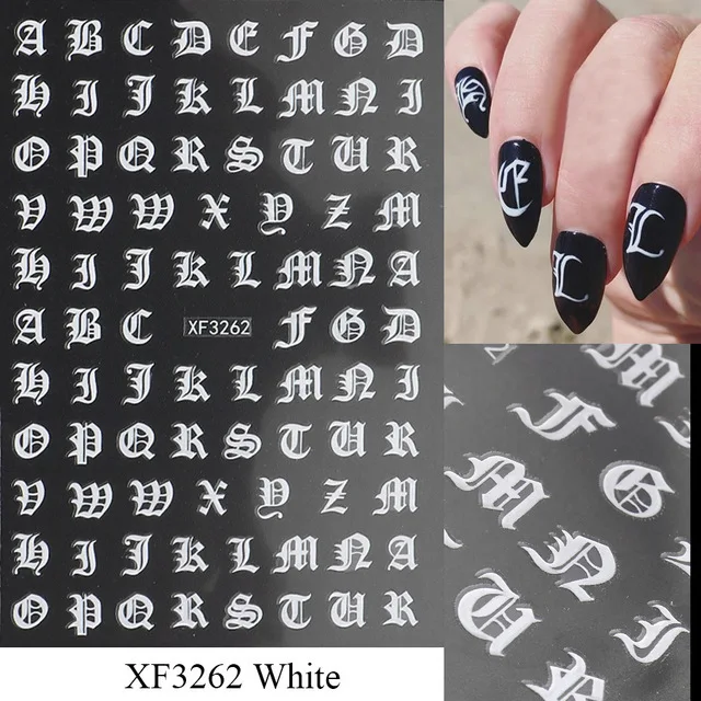 3D Retro English Character Nail Sticker Hot Gold Silver Black Decal Slider Nail Art Glue Sticker Gel
3D Retro English Character Nail Sticker Hot Gold Silver Black Decal Slider Nail Art Glue Sticker Gel
