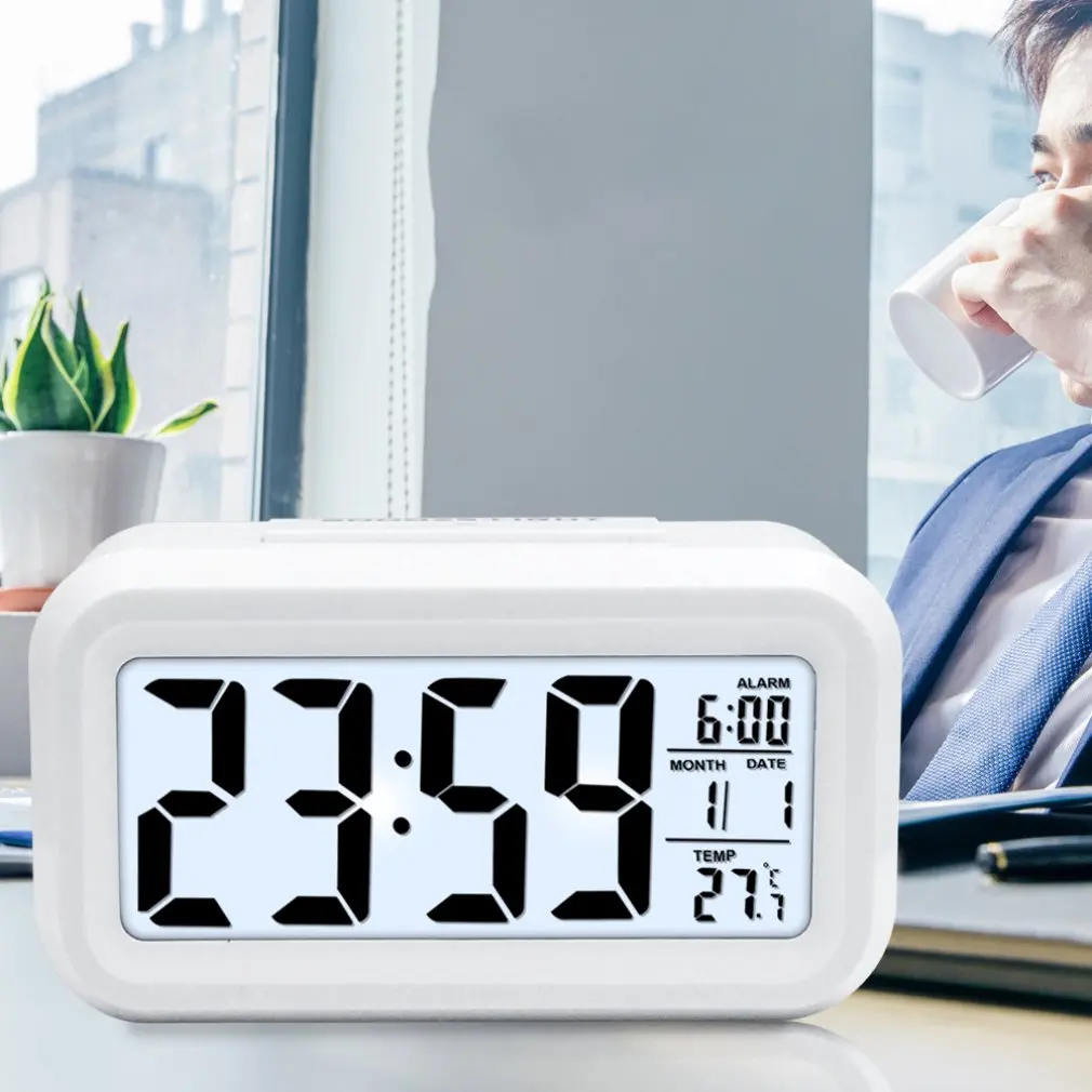 Temperature Type LED Light Sensor Luminous Snooze Electronic Alarm Clock Smart Clock Creativity Digital Clock Desktop Electronic
Temperature Type LED Light Sensor Luminous Snooze Electronic Alarm Clock Smart Clock Creativity Digital Clock Desktop Electronic