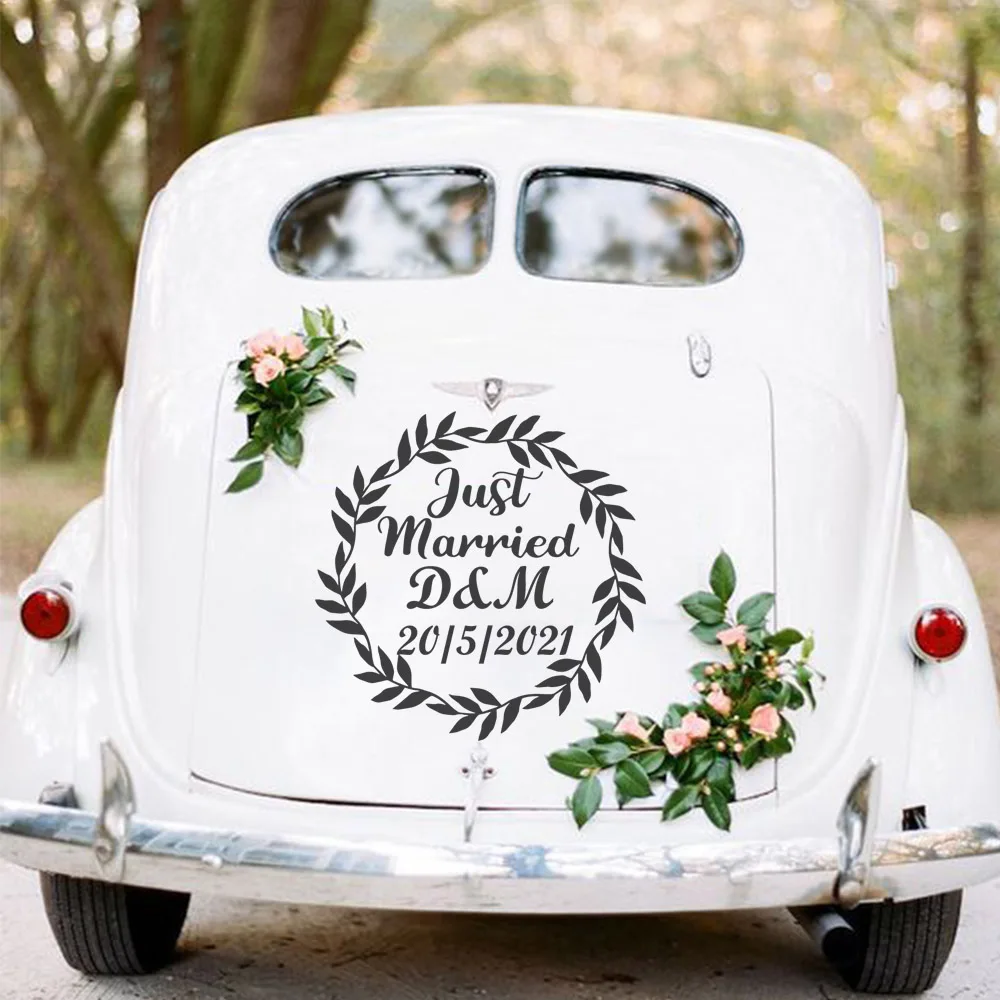 Diy Custom Name Just Married Car Sticker For Weeding Car Decal Stickers Stylingcar Stickers Decoration Accessories
Diy Custom Name Just Married Car Sticker For Weeding Car Decal Stickers Stylingcar Stickers Decoration Accessories