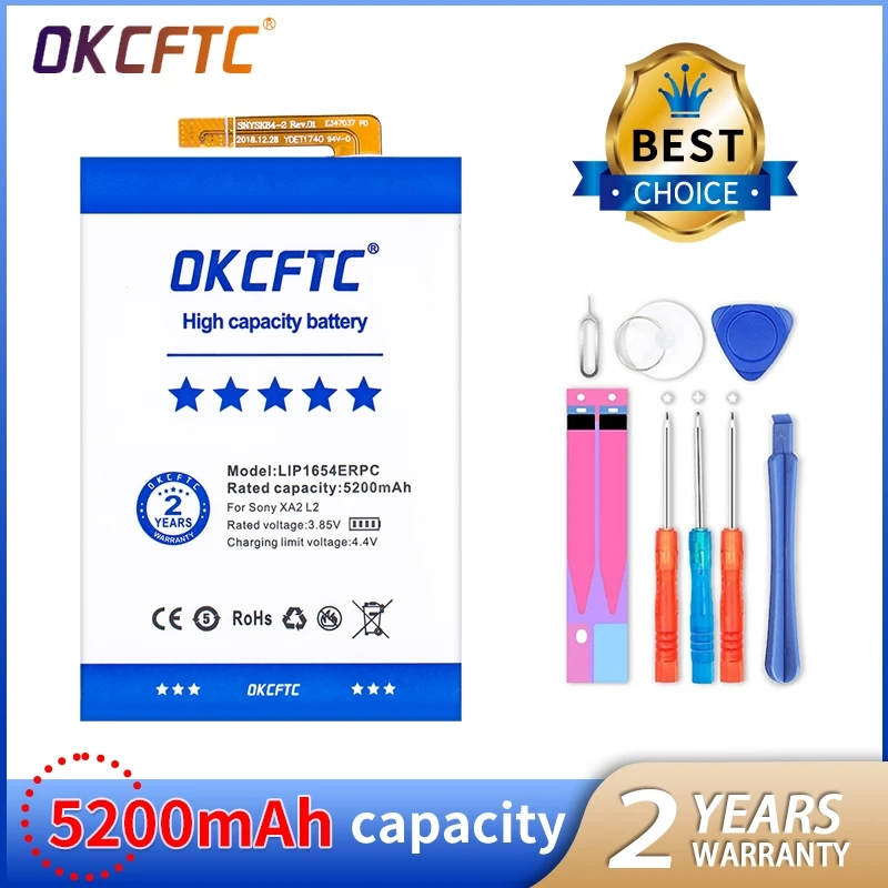 OKCFTC Original For Sony Xperia XA2 H3113 H4113 1309-2682 High Quality SNYSK84 LIP1654ERPC 5200mAh NEW Battery
OKCFTC Original For Sony Xperia XA2 H3113 H4113 1309-2682 High Quality SNYSK84 LIP1654ERPC 5200mAh NEW Battery