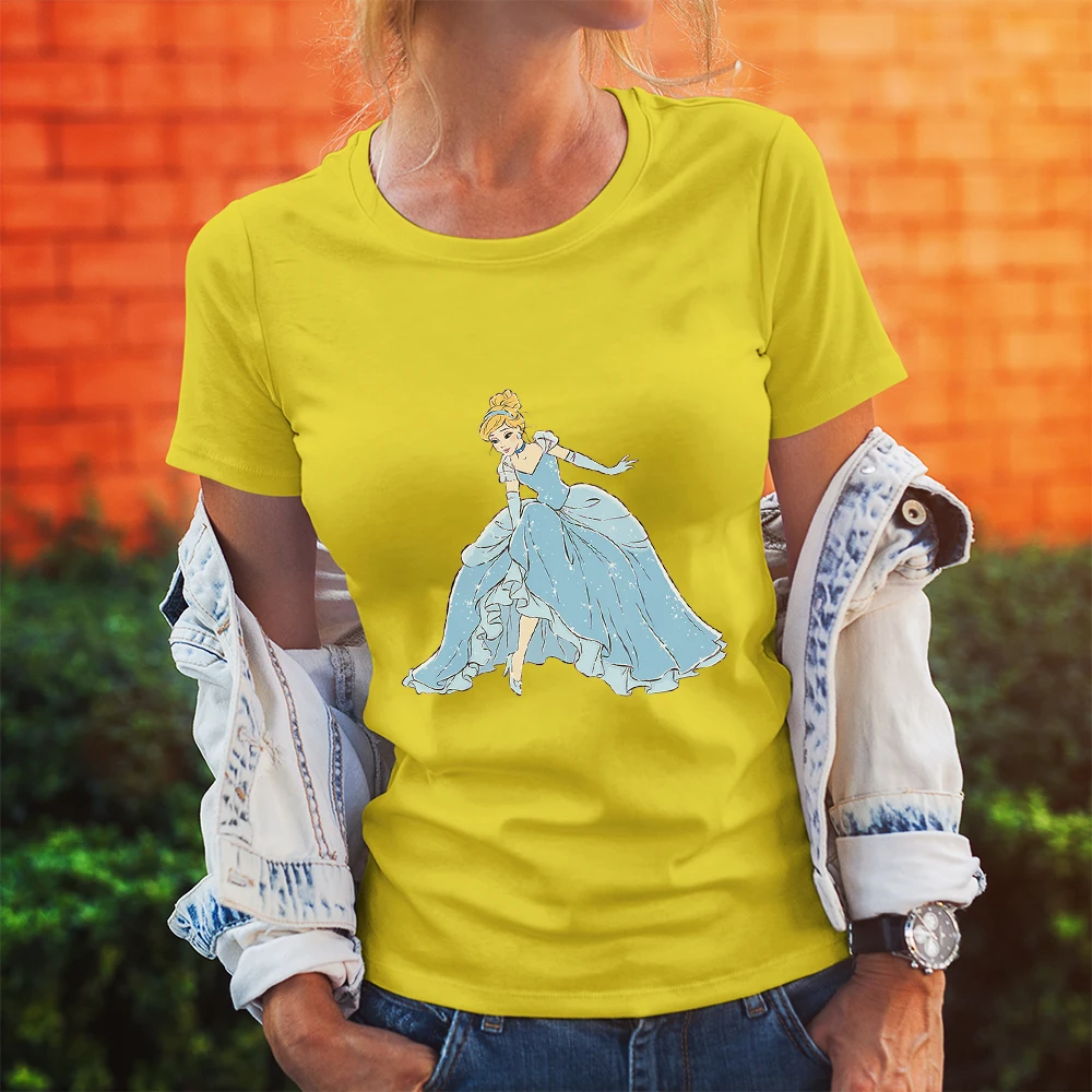 Disney Fashion Women T-Shirts Cinderella Princess Printing Kawaii Pattern Summer New O-Neck Short Sleeve Comfort T Shirts Female
Disney Fashion Women T-Shirts Cinderella Princess Printing Kawaii Pattern Summer New O-Neck Short Sleeve Comfort T Shirts Female