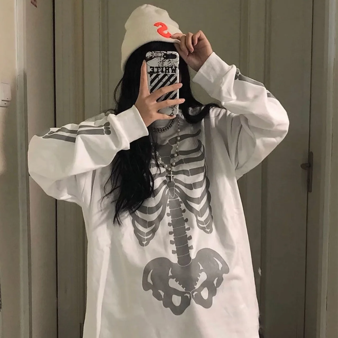 wsevypo Y2K Harajuku Gothic T-Shirt Women's Long Sleeve Pullover Tops Skeleton Printing Round Collar Loose Tees E-girl Aesthetic
wsevypo Y2K Harajuku Gothic T-Shirt Women's Long Sleeve Pullover Tops Skeleton Printing Round Collar Loose Tees E-girl Aesthetic