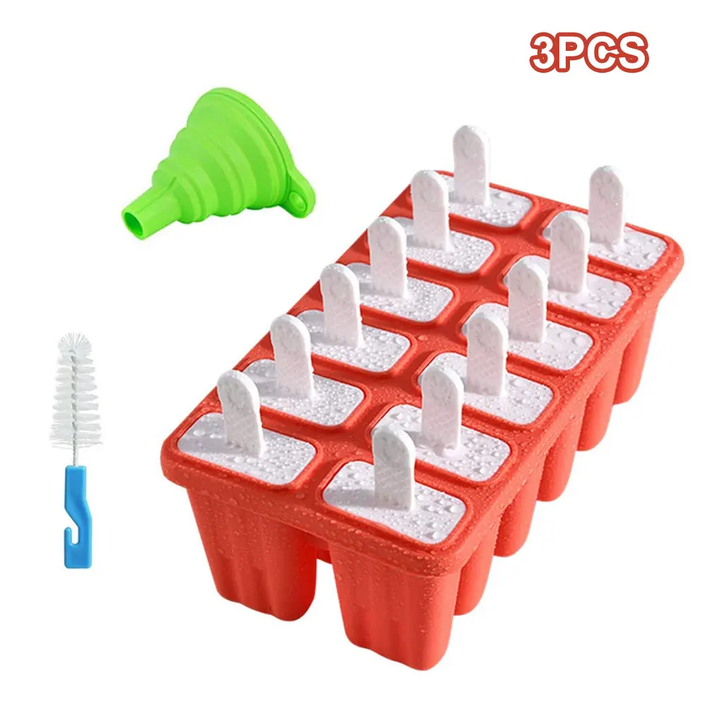 Ice Cream Moulds Set Ice Lolly Maker Tray With Funnel Brush 12 Cavities Silicone Tool For DIY Mold Ice Cream Mold With Ice Stick 
Ice Cream Moulds Set Ice Lolly Maker Tray With Funnel Brush 12 Cavities Silicone Tool For DIY Mold Ice Cream Mold With Ice Stick
