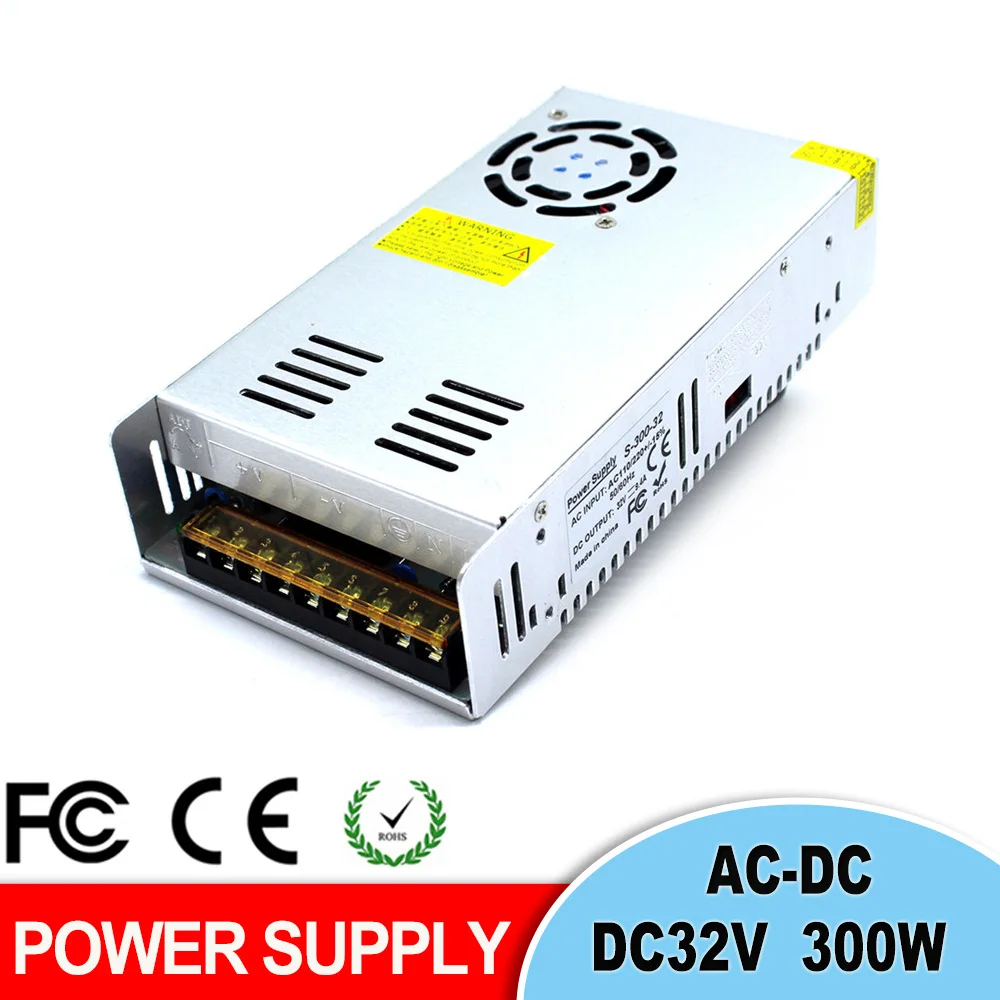 Переменный источник питания 32V 9.4A 300W переключатель Трансформатор AC110V 220V к DC32V