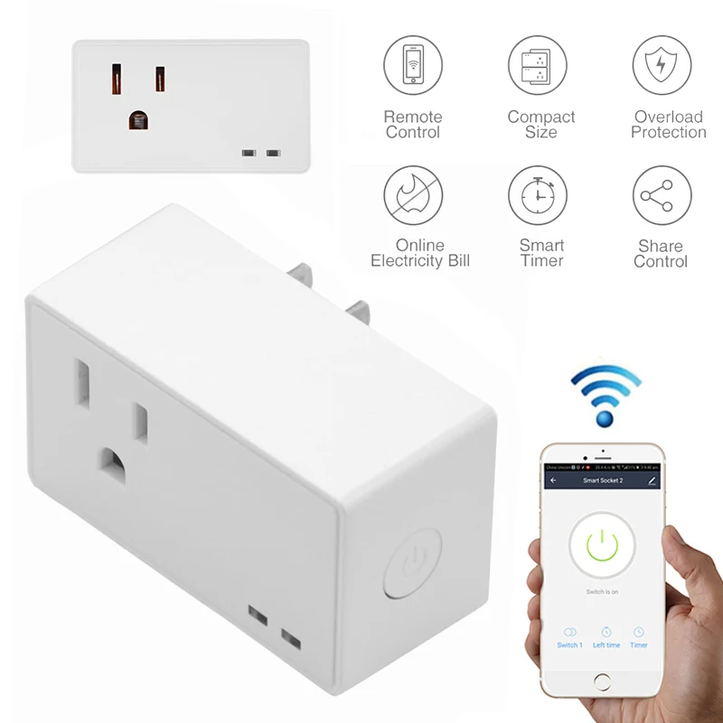 Умная розетка с американской вилкой, Wi-Fi, умный дом, голосовое дистанционное управление, таймерный выключатель, розетка с голосовым управле...
Умная розетка с американской вилкой, Wi-Fi, умный дом, голосовое дистанционное управление, таймерный выключатель, розетка с голосовым управле...
