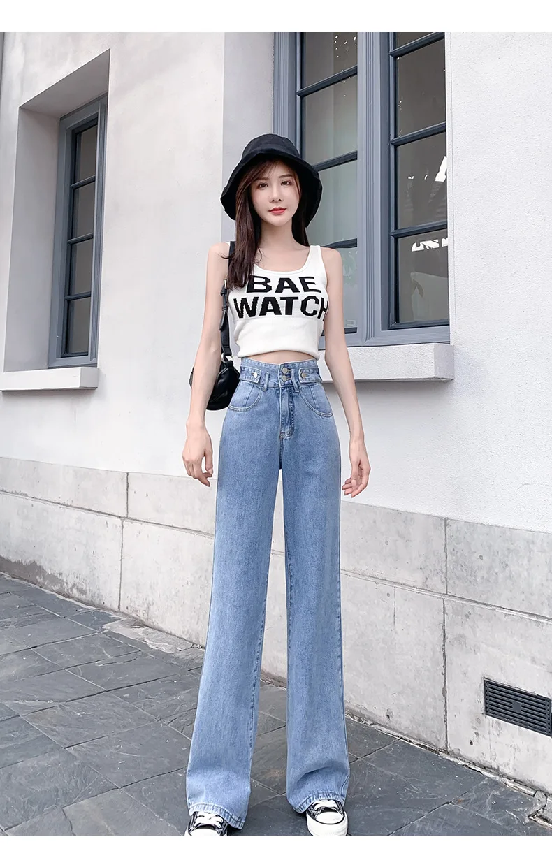 Denim Trousers 2021 Women's High Waist Fashion Ripped Jeans for Girls Classic Basic Straight Mom Boyfriend Capris Drape Pants
Denim Trousers 2021 Women's High Waist Fashion Ripped Jeans for Girls Classic Basic Straight Mom Boyfriend Capris Drape Pants