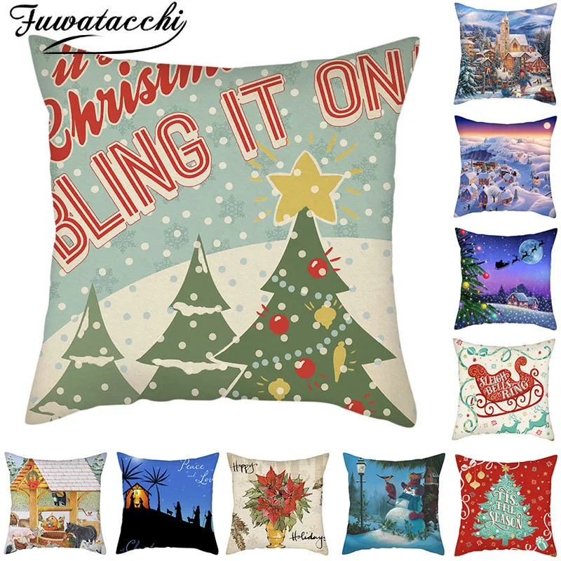 Fuwatacchi Christmas Tree Bell Cushion Cover Snowman Throw Pillow Covers Gift for Kids Home Sofa Decorative Pillowcases 45*45cm
Fuwatacchi Christmas Tree Bell Cushion Cover Snowman Throw Pillow Covers Gift for Kids Home Sofa Decorative Pillowcases 45*45cm