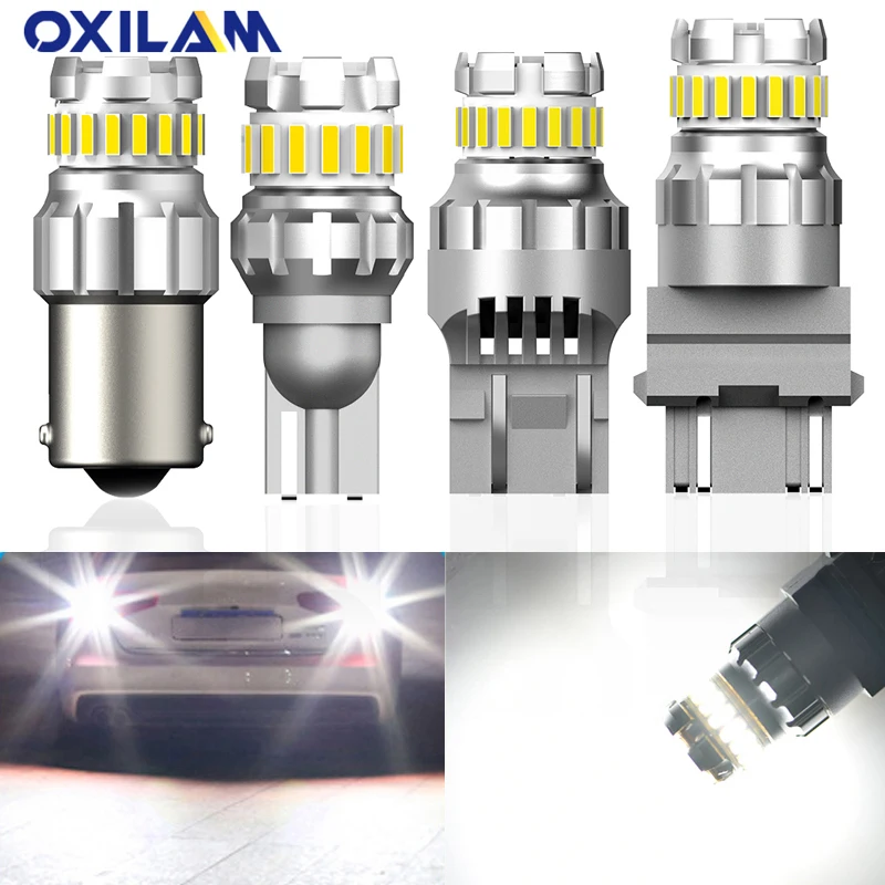 OXILAM 2x BA15S P21W W21W светодиодный Canbus T20 7440 3157 автомобиль Фары заднего хода для VW Passat B6 B5
